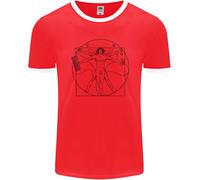 Gaming Vitruviano Gamer Divertente Maglietta Ringer Uomo FotL