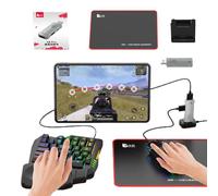 Gamings Keyboard And Mouse Combo - RGB Light Up Half-Hand Ergonomic Set for Esports Programming | USB Controller Adapter Converter with Multi-Functional Keys for PC Laptop Desktop Gamers