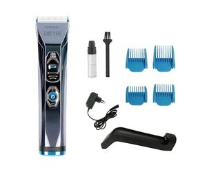 GAMMA + Empyre Tagliacapelli Uomo Professionale, Clipper con Motore Rotativo 3 Velocità, Lama in Ceramica Bianca, 300 Min. Autonomia Senza Fili, Tasto Lama Regolabile, 4 Pettini, Base di Ricarica