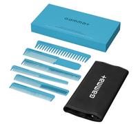 Gamm Set Pettini Professionali Barbiere con Astuccio | 6 Pettini Parrucchiere per Taglio Capelli e Barba | Pettini per Clipper, Sfumature e Sezioni | Barber Comb Set Professionale