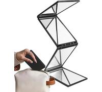 Gammaeon Specchio portatile a 360 gradi, specchio pieghevole a 4 lati, specchio tascabile ad alta risoluzione, senza deformazione, per trucco, riparazione di acconciature