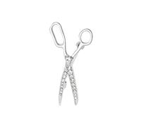Gamtelightpe 2 Pezzi Forbici Pin Creativo Brillante Zircone Pin Uomini e Donne Regalo di Capodanno Argento