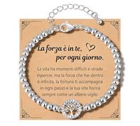 Gamtic Bracciale Donna Albero della Vita Regalo - Braccialetto di Perline Ragazza Idee Regali Di Laurea Compleanno Ispirante Benedizione Amore Braccialetti per Ragazze Figlie Amica Mamma