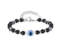 Gamtic Bracciale Occhio Malocchio Uomo Regalo - Idea Ragazzo Regalo per Compleanno Comunione Pasqua Pietra Naturale Braccialetto Occhio Turco della Portafortuna Amuleto Protettivo Contro Il Male