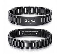 Gamtic Bracciale Papà Regali Giornata del Padre - Il Miglior Papà ti voglio bene Braccialetto Regalo per Uomo la Festa del Papà Padrino Orologio Maschile Braccialetti