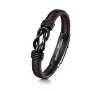 Gamtic Bracciale Uomo di Cuoio Ti Amo - Regalo per Lui Marito Papà Figlio Uomo Adjustable in Pelle Bracciale Intrecciata Fatta a Mano Idea Regali Compleanno Natale e Anniversario
