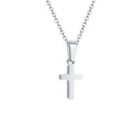 Gamtic Collana Croce Cristiana Bambino e Adoscente - Acciaio Pendentif Croce Catena Regolabile, Gioielli Cattolici Regalo per Ragazze Ragazzi per Compleanno Pasqua Battesimo Prima Comunione Cresima