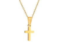 Gamtic Collana Croce Cristiana Bambino e Adoscente - Acciaio Pendentif Croce Catena Regolabile, Gioielli Cattolici Regalo per Ragazze Ragazzi per Compleanno Pasqua Battesimo Prima Comunione Cresima