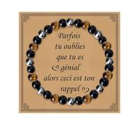 Gamtic Regalo Uomo Bracciale Pietre Naturali - Bracciale Tripla Protezione Equilibrio Chakra Yoga Portafortuna Gioielli Donna Regalo Anniversario San Valentino Festa del Papà Festa della Mamma