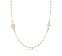 Gamtic Rosario Perline Croce Collana Vergine - Medaglia Madonna Miracolosa e Croce e Religioso Crocifisso Medaglia della Vergine Maria Catena Collana