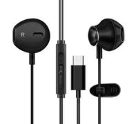 GAMURRY Cuffie USB C con cavo di tipo C per Samsung S21 S22 S23 Ultra, cuffie stereo Hi-Fi con microfono e controllo del volume, nero