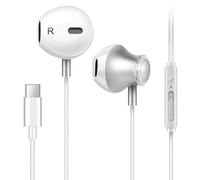 GAMURRY Cuffie USB C con cavo di tipo C per Samsung S21 S22 S23 Ultra, cuffie stereo Hi-Fi con microfono e controllo del volume, bianco