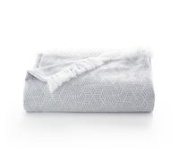 GAMUSI Copriletto multiuso per letto da 90/105 cm e divano. Plaid Foulard Copridivano 2 posti Morbido cotone geometrico - 180x280 cm, Grigio