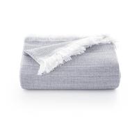 GAMUSI Copriletto multiuso per letto da 90/105 cm e divano. Plaid Foulard Copridivano 2 posti, morbido e traspirante, in cotone nido d'ape, 180 x 280 cm, grigio