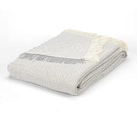 GAMUSI Plaid Divano Copriletto Multiuso per Divani Letto Copridivano Coperta Morbido Cotone Arias Grigio Chiaro 180x260 cm