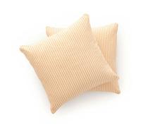 GAMUSI Set di 2 cuscini per divano, federa per cuscino 45 x 45 cm - federe decorative con chiusura lampo a righe interne esterne, colore giallo