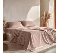 GAMUSI Set di lenzuola per letto da 140 x 190/200, 100% cotone, 4 pezzi, traspirante, morbido, colore rosa