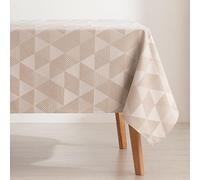 GAMUSI Tovaglia Antimacchia Jacquard Rettangolare Tavolo Impermeabile 140x100 cm, Tocco Tessuto, Beige - Atrio