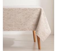 GAMUSI Tovaglia antimacchia tavolo rettangolare jacquard impermeabile, 140 x 100 cm, tessuto al tatto, colore: beige - larice