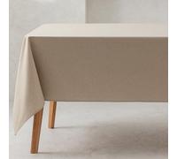 GAMUSI Tovaglia liscia tessuto cotone biologico impermeabile antimacchia rettangolare colore pietra 140 x 240 cm