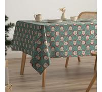 GAMUSI Tovaglia natalizia antimacchia papa Noel cotone tavolo da pranzo decorazione natalizia rettangolare tocco tessuto 160 x 350 cm