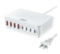 GaN - Caricatore USB C da 200 W, hub per stazione di ricarica USB a 8 porte, adattatore di alimentazione per caricabatterie rapido per laptop PD 65 W, compatibile con MacBook Pro/Air, Dell, iPad