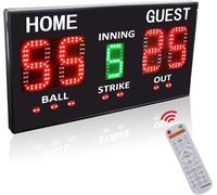GAN XIN Tabellone da baseball, tabellone digitale portatile con telecomando, punteggio keeper elettronico con palline Innings batte outs per baseball
