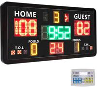 GAN XIN Tabellone segnapunti elettronico di Grandi Dimensioni Telecomando, tabellone segnapunti Digitale da Parete e Timer, cronometro per tiri da Basket 14/24 Secondi e Tempo Personalizzato