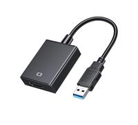 GANA Adattatore da USB a HDMI, convertitore video e audio da USB 3.0/2.0 a HDMI, HD 1080P per PC, laptop, HDTV, proiettore, compatibile con Windows 11/10/8/7
