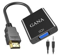 GANA Adattatore HDMI a VGA con Audio, Placcato oro 1080P HDTV Convertitore HDMI a VGA con Cavo di Uscita Audio da 3,5 mm e Cavo di Alimentazione Micro USB
