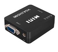 GANA Adattatore VGA a HDMI, 1080P Full HD Convertitore D-SUB a HDMI con cavo USB e cavo audio da 3,5 mm Supporto HDTV per PC/Laptop/Computer/Mac/Proiettore (nero) (vga a hdmi 2)