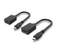 GANA Cavo Micro HDMI a HDMI 4K【2 Pack】, Adattatore Micro HDMI Maschio a HDMI Femmina Supporta 4K, 3D,Full HD,ARC Compatibile con gopro,Tablet, Fotocamera