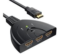 GANA HDMI Switch Sdoppiatore HDMI Splitter - (3 in 1 out) Supporta HD 1080P 3D, Switch HDMI per HDTV, Xbox, PS3, PS4, Apple TV, Fire Stick (con Cavo)
