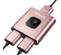 GANA Sdoppiatore HDMI Switch HDMI Splitter 4K Bidirezionale (2 Ingresso a 1 Uscita o 1 in a 2 out) Alluminio Commutatore HDMI Supporta 4K 3D 1080P per TV, Fire stick, Xbox, PS3 PS4 PS5, pink