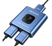 GANA Splitter HDMI 4K 60 Hz Bidirezionale Ultra Sottile 1 in 2 Out, Interruttore Manuale Compatibile Con Xbox PS5/4/3 Lettore Blu-Ray Fire Stick, Blu