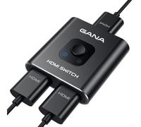 GANA Splitter HDMI 4K 60 Hz Bidirezionale Ultra Sottile 1 in 2 Out, Interruttore Manuale Compatibile Con Xbox PS5/4/3 Lettore Blu-Ray Fire Stick, Nero