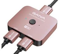 GANA Switch HDMI 2.1, Splitter 2 in 1 Out, Supporta 8K 60Hz/4K 120Hz, 48 Gbps Bidirezionale in Alluminio Ultra HD Hub Compatibile Con PS5/4, Xbox, Roku, Apple TV, Fire Stick