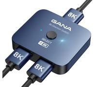 GANA Switch HDMI 2.1, splitter HDMI 8K 2 in 1 out, supporta 4K a 120 Hz, 8K a 60 Hz, 48 Gbps, in alluminio, bidirezionale, compatibile con PS5/4, Xbox, Roku, Apple TV, Fire Stick
