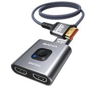 GANA Switch HDMI Splitter - Sdoppiatore HDMI 4K Switch Bidirezionale -2 Ingresso a 1 Uscita o 1 in a 2 out- Alluminio Commutatore Supporta 4K 3D 1080P per TV, Fire stick, Xbox, PS3 PS4 PS5