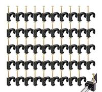 Ganasce di serraggio a J con chiodo, 50 pezzi, fascetta per tubi con chiodo, strumento di conservazione per il montaggio e la ventilazione dell'asciugatrice, pavimento sportivo