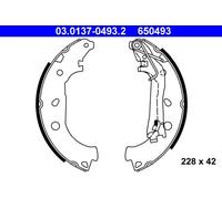 ATE Kit ganasce freni 03.0137-0493.2 posteriori per Fiat Qubo/Fiorino, Peugeot Bipper, Citroën Nemo