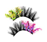 GANAZONO 1 Paio Ciglia Finte Con Paillettes Colorate Extension Ciglia Classiche Ciglia Finte Individuali Ciglia Naturali Corte Arricciatura Delle Ciglia Le Donne Frustano Plastica