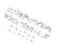GANAZONO 1 Scatola Rhinestones Set in Vetro, Multi Forme, Decorazioni per Unghie e Scena, per Manicure e Face Makeup, Effetto Decorativo Chic alla Moda