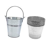 GANAZONO 10 Pezzi BBQ Secchio Olio con Rivestimenti in USA e Getta Contenitore Grasso per Barbecue Esterno Facile da Installare Portatile e Leggero Adatto Secchi per Raccolta Grasso per