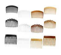 GANAZONO 12 Pezzi Pettini Laterali Vintage in Plastica per Denti Accessori Leggeri e Delicati per Acconciature Spose e