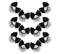 GANAZONO 12pezzi Retina per Chignon da Donna Porta Chignon in Rete Elastica Fiocco Accessori per Capelli Ordinati e Protetti per Lavoro e Feste