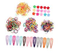 GANAZONO 1set Accessori Per Da Bambina Di Fermagli Colorati Elastici e Granchietti Per Decorare Acconciature e Rendere Uniche Le Feste