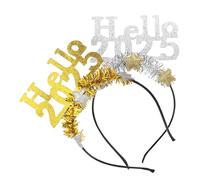 GANAZONO 2 pezzi Fasce per Capelli Capodanno Oro e Argento Cerchietti con Numeri Festivi per Feste Capodanno Accessori Party Comfort e Resistenza per Adulti
