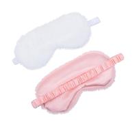 GANAZONO 2 pezzi Occhi per Dormire in Morbido Plush con Fascia Elastico Copri Occhi Oscurante per Viaggi Casa e Relax Adatta Donne e Ragazze