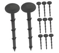 GANAZONO 20 Pezzi Picchetti in Plastica Neri per Giardino e Telo Pacciamatura Picchetti per Fissaggio Piante e Coperture Resistenti e Leggeri per Esterno per Bordure e
